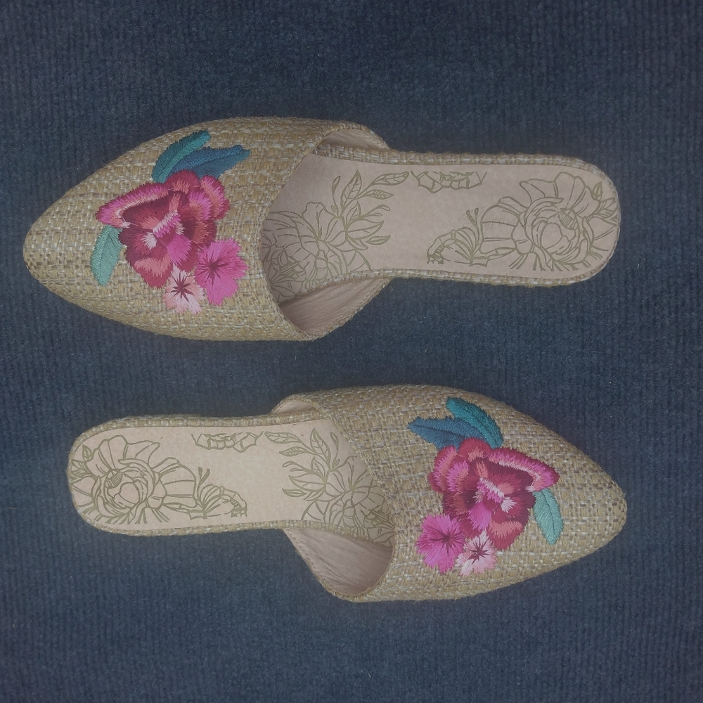 Valentina Raffia Slippers